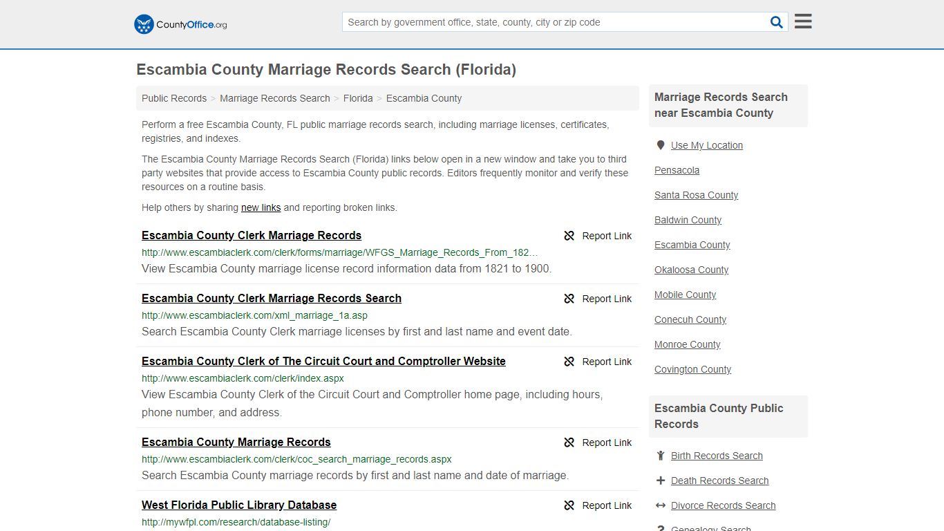 Marriage Records Search - Escambia County, FL (Marriage ...